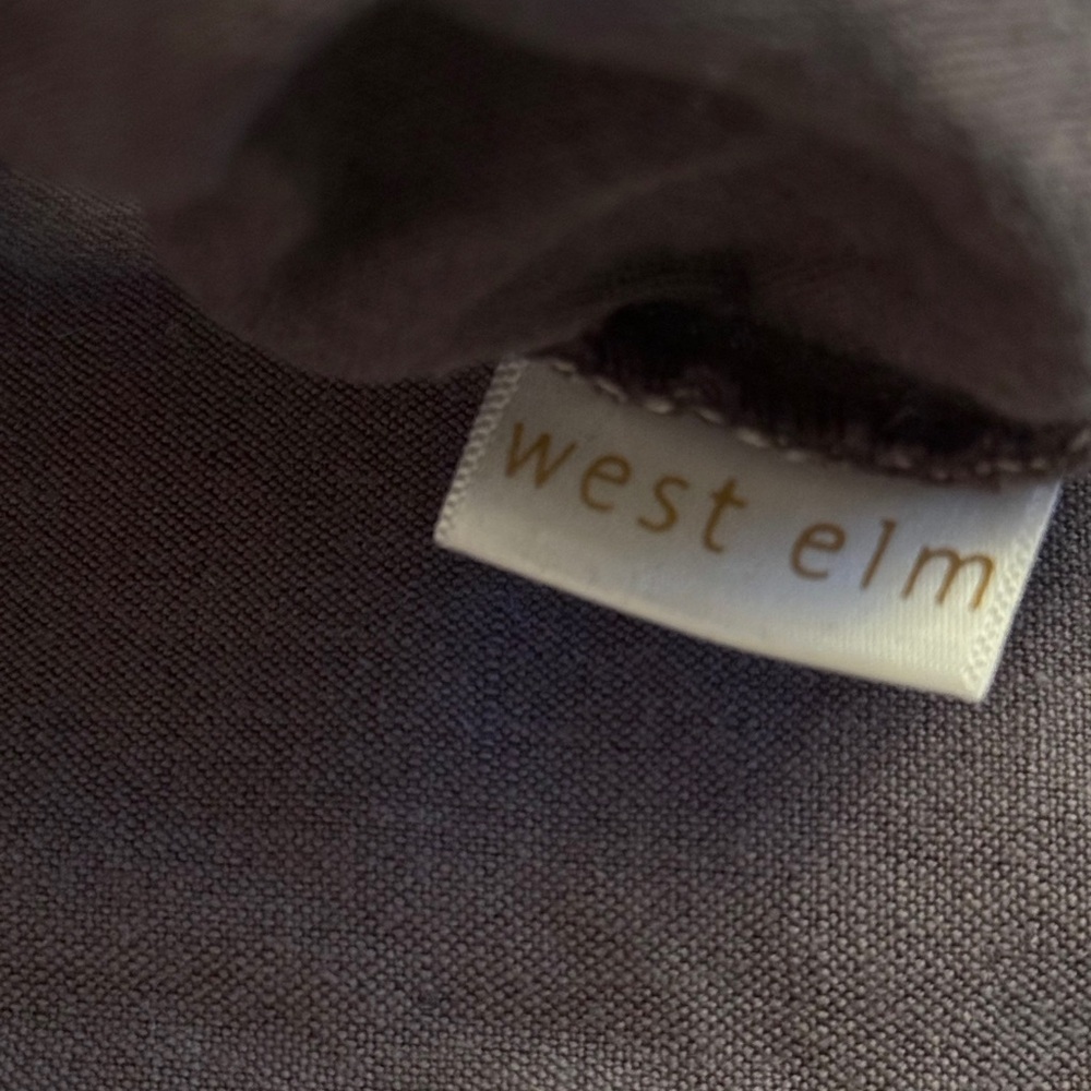 West Elm King Size Linen Duvet Cover, Graphite Charcoal Gray - Casually Elegant